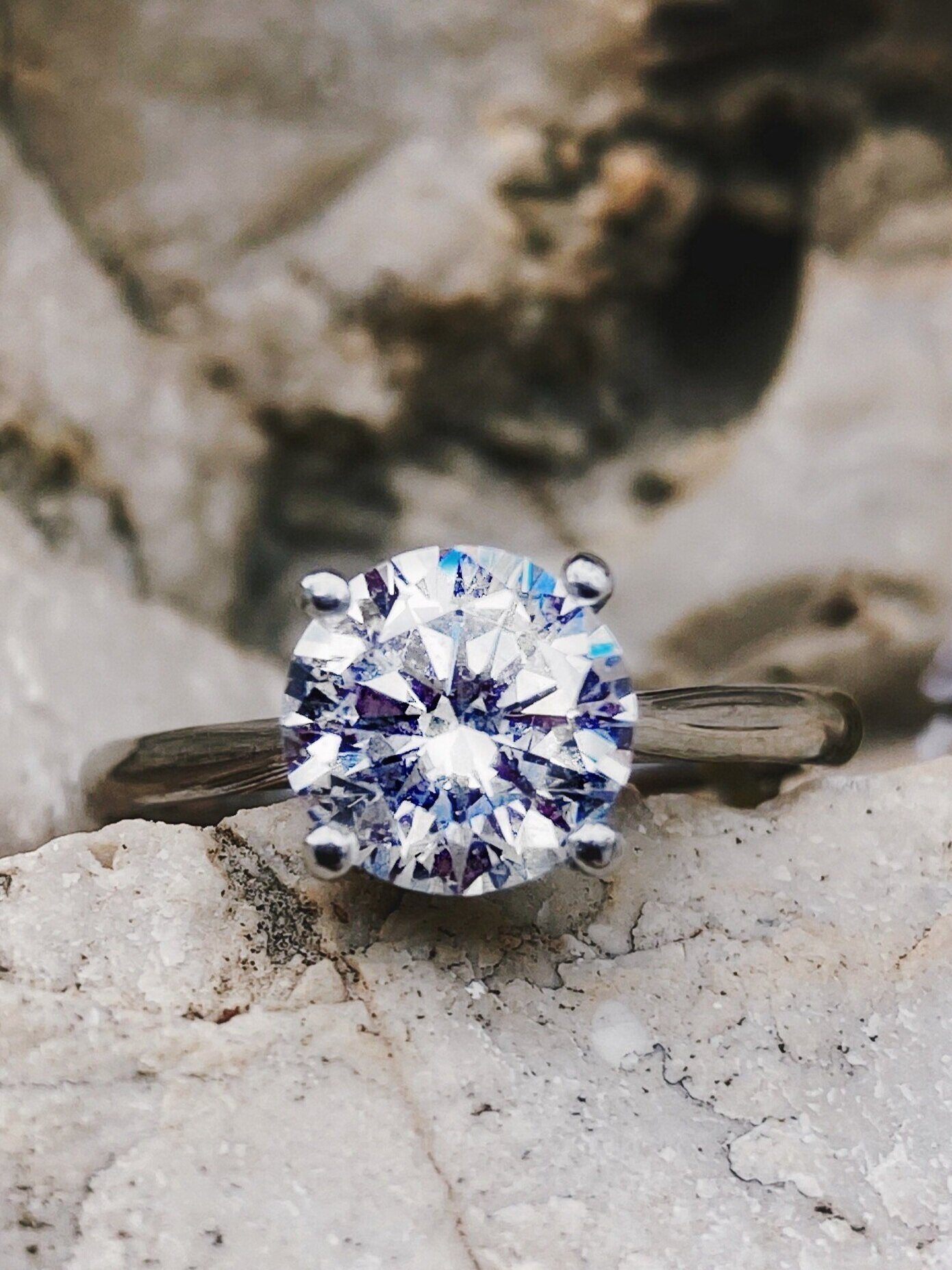  One of Calvin’s round-cut diamonds.  
